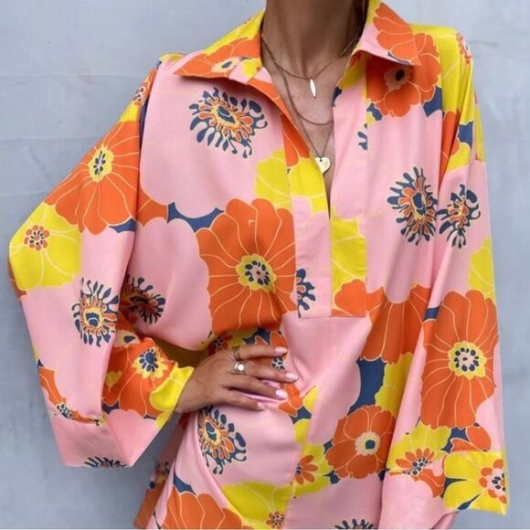 Zara Cover Up Oversize Beach Dress Tunic Size M • NEW WITH TAGS • - Picture 9 of 14